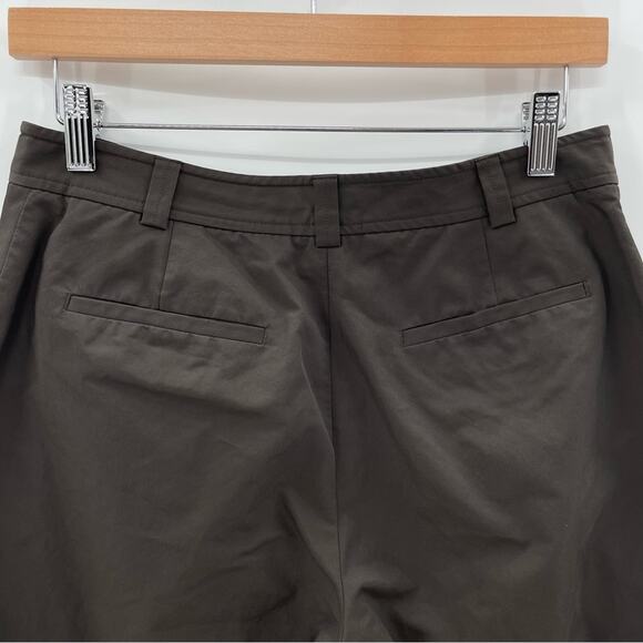 J. Crew Lightweight Chocolate Brown Cotton Nylon Cropped Wide Leg Pants Size 6 - Picture 5 of 8
